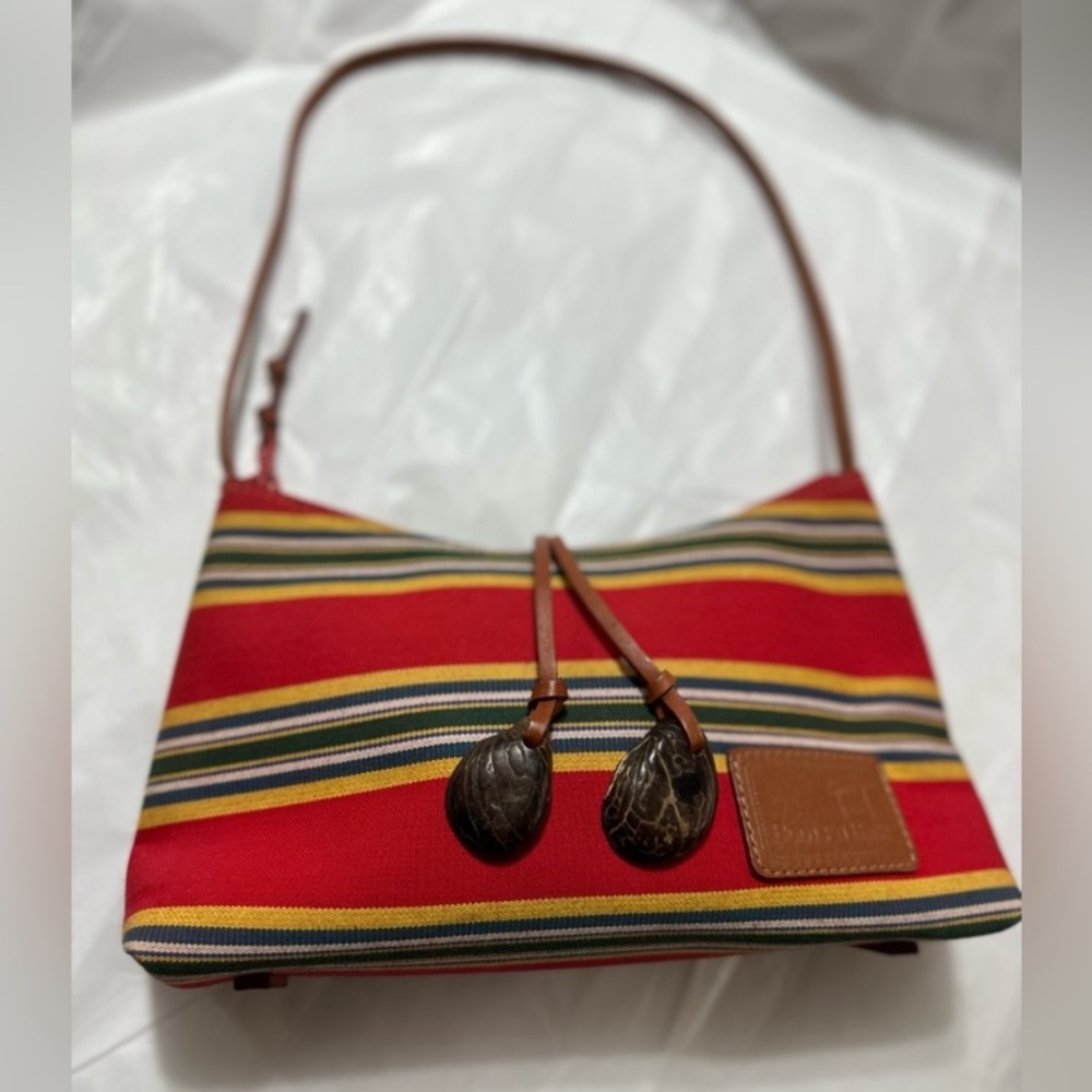 BOOTS N’ Bags Red and Multicolored Striped Shoulder Bag NWOT